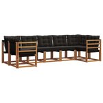 vidaXL Ensemble de canapés d'extérieur 7 pc Naturel et Noir