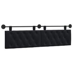 vidaXL Tête de lit suspendue Noir Velours