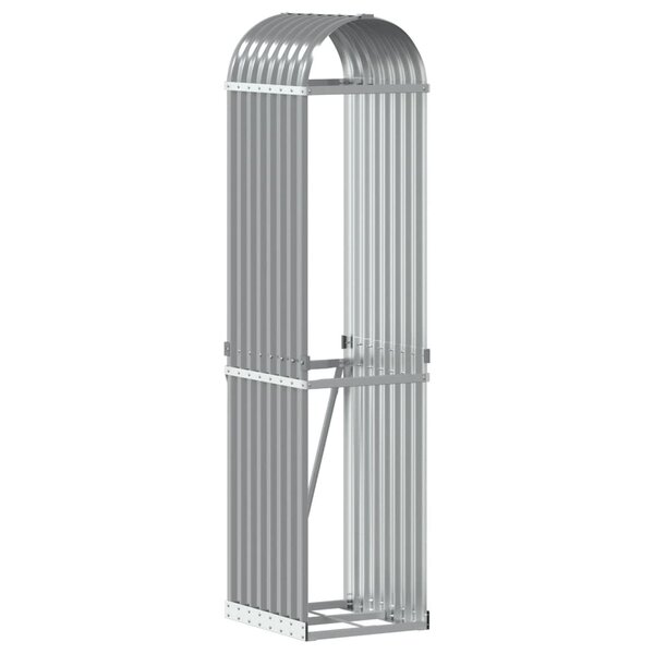 vidaXL Porte-bûches gris clair 40x45x170 cm acier galvanisé