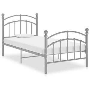 vidaXL Cadre de lit sans matelas gris métal 100x200 cm