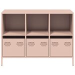 vidaXL Buffet rose 101 5x39x73 5 cm acier laminé à froid
