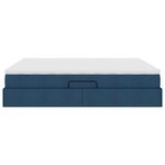 vidaXL Lit avec rangement et matelas Bleu 180 x 200 cm Polyester