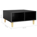 Vidaxl table basse noir brillant 60x60x30 cm aggloméré