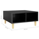 vidaXL Table basse Noir brillant 60x60x30 cm Aggloméré