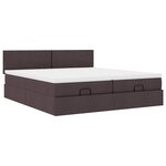 VidaXL Cadre de lit ottoman avec matelas marron foncé 180x200 cm tissu