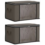 vidaXL Boîte de rangement avec fenêtre latérale transparente 2 pc Gris