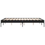 vidaXL Cadre de lit noir 140x190 cm bois d'ingénierie et métal