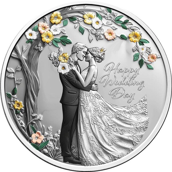 Pièce de monnaie en Argent 1 Dollar g 17.50 Millésime 2026 WEDDING COIN (PRÉCOMMANDE)