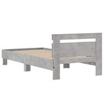 vidaXL Cadre de lit avec LED Gris béton 80 x 200 cm Bois d'ingénierie
