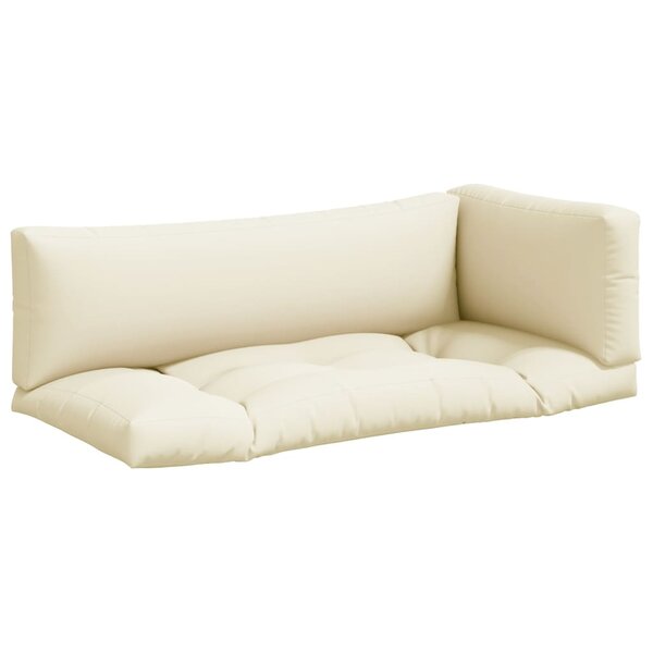 vidaXL Coussins de palette lot de 3 sable tissu
