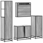 vidaXL Ensemble de meubles de salle de bain 4 Pièces sonoma gris