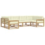 vidaXL Ensemble de canapés d'extérieur 6 Pièces Blanc et crème