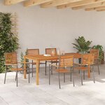 vidaXL Ensemble de salle à manger pour jardin 7 Pièces Gris Poly rotin