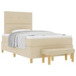 vidaXL Lit à ressorts avec tête de lit Crème 200 x 120 cm tissu