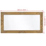 vidaXL Miroir mural style baroque 100x50 cm Doré