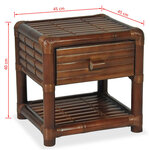 vidaXL Table de chevet 45x45x40 cm Bambou Marron foncé