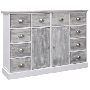 vidaXL Buffet avec 10 tiroirs Gris 113x30x79 cm Bois
