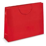 Sac pelliculé brillant rouge à poignées cordelières 19 x 27 x 10 cm (lot de 25)