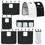 vidaXL Lit mezzanine enfants et tunnel blanc/noir 90x190 cm pin massif