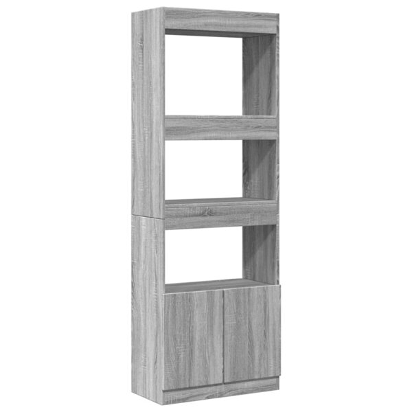 vidaXL Buffet haut 63x33x180 cm sonoma gris bois d'ingénierie