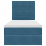 vidaXL Lit avec rangement et matelas Bleu foncé 90 x 190 cm Velours
