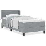 vidaXL Lit Box Spring avec matelas gris clair  80 x 200 cm  tissu.