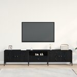 Meuble TV vidaXL avec tiroir Noir Chêne 200x25x44 cm Bois d'ingénierie