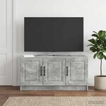 vidaXL Meuble TV Gris béton 99 x 34 5 x 47 cm Bois d'ingénierie