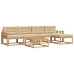 vidaXL Ensemble de canapés d'extérieur 6 Pièces Blanc et Beige