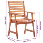 vidaXL Chaises à manger d'extérieur lot de 8 et coussins Acacia massif