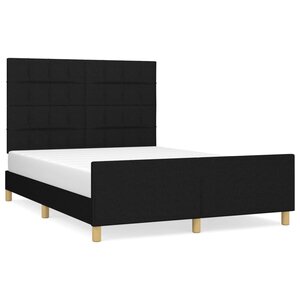 vidaXL Cadre de lit sans matelas noir 140x190 cm tissu