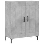 vidaXL Buffet haut Gris béton 69 5x34x180 cm Bois d'ingénierie