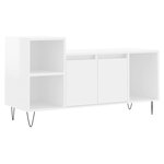 vidaXL Meuble TV Blanc brillant 100x35x55 cm Bois d'ingénierie