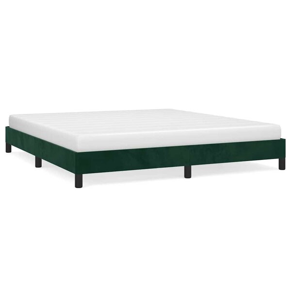 vidaXL Cadre de lit sans matelas vert foncé 160x200 cm velours