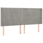 vidaXL Tête de lit à LED Gris clair 203x16x118/128 cm Velours