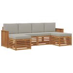 vidaXL Ensembles de canapés avec coussin 6 Pièces Gris Naturel et Clair