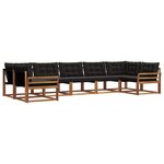 vidaXL Ensemble de canapés d'extérieur 7 pc Naturel et Noir