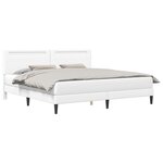 vidaXL Cadre de lit avec bandes LED Blanc 200 x 200 cm Simili cuir