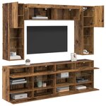 vidaXL Ensemble de meuble TV mural 6 Pièces Bois ancien Bois d’ingénierie