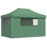 vidaXL Tente de réception pliable escamotable 4 parois latérales vert