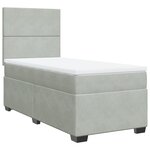 vidaXL Sommier à lattes de lit et matelas Gris clair 90x190 cm Velours