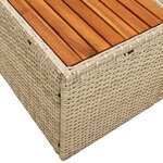 Sofa de jardin 2 places avec rangement et coussins beige en poly rotin