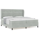 vidaXL Lit à ressorts avec matelas Gris clair 200 x 200 cm Velours