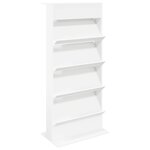 vidaXL Étagère à magazines Blanc 70 x 41 x 156 cm Bois d'ingénierie
