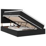 vidaXL Lit de rangement LED avec matelas Noir 140 x 190 cm Velours