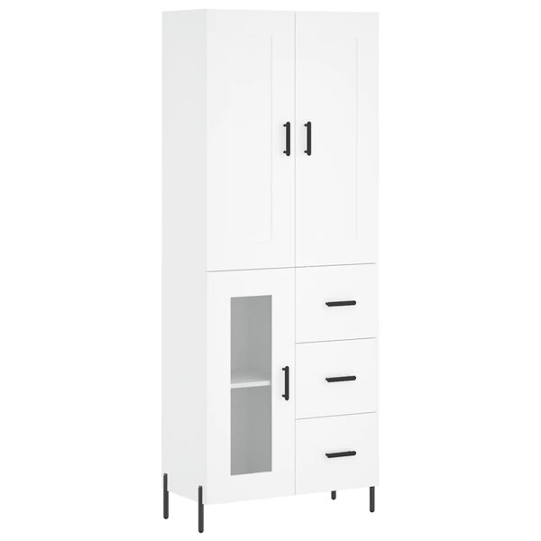 vidaXL Buffet haut Blanc 69 5x34x180 cm Bois d'ingénierie