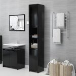 vidaXL Armoire de salle de bain Noir 30x30x183 5 cm Bois d'ingénierie
