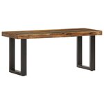 Banc banquette 110 x 35 x 46 cm bois de récupération solide et acier 02_0011005