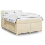 vidaXL Sommier à lattes de lit avec matelas Crème 140x190 cm Tissu