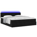 VidaXL Cadre de lit ottoman avec matelas noir 160x200 cm velours